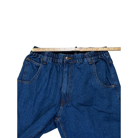 Casual Joe Mens Relaxed Fit Elastic Waist Blue Denim Jeans Size 34/S 100% Cotton - Picture 9 of 10